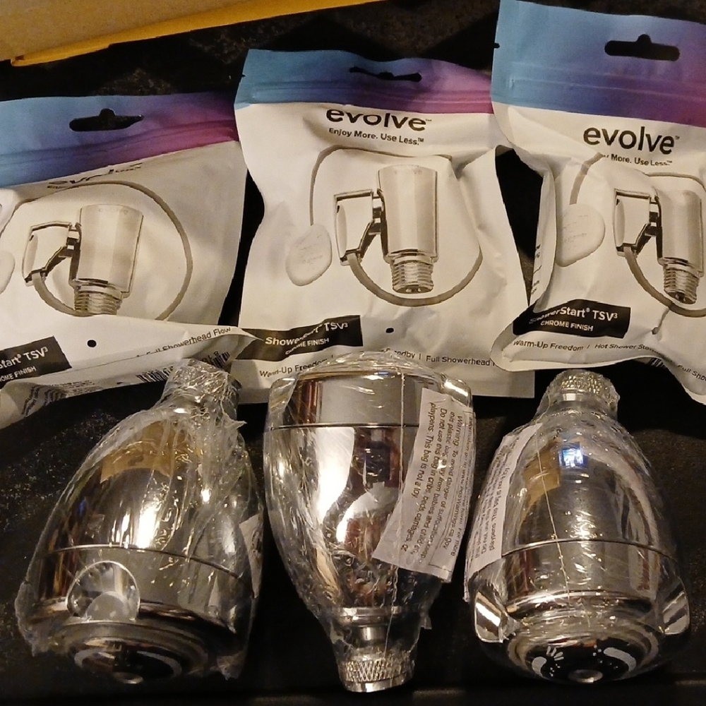 REVOLVE Chrome Finish Showerhead Heads - Silver